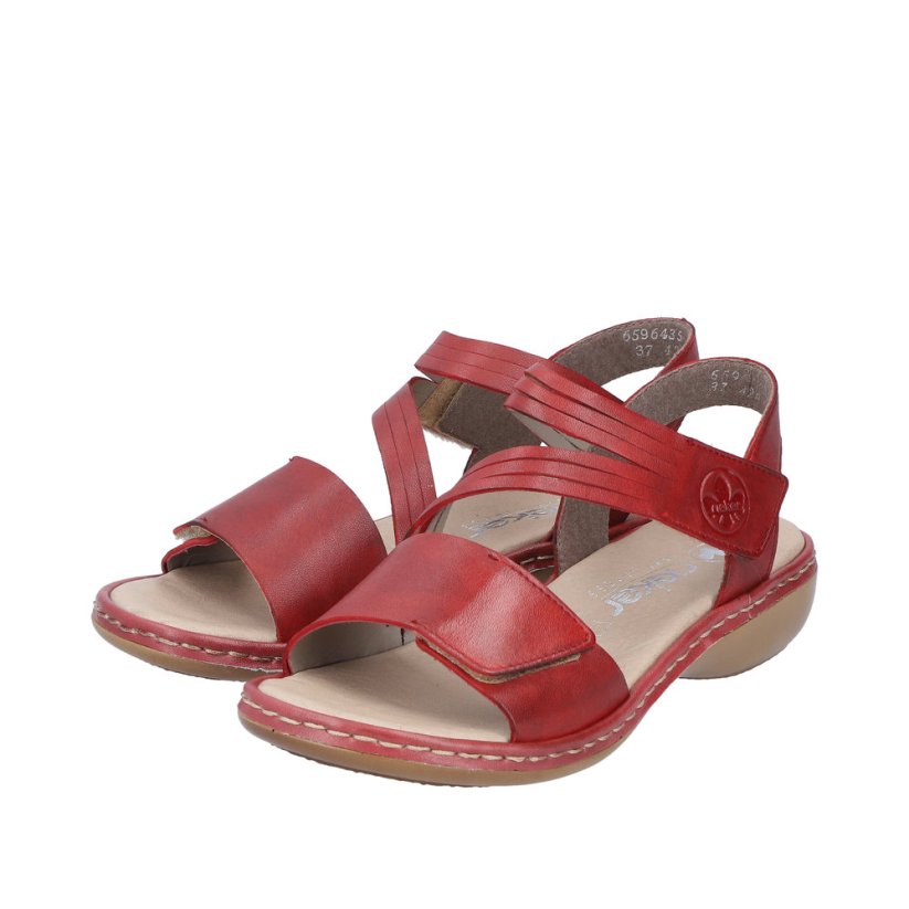 Dámské sandály Rieker - Barva: Červená